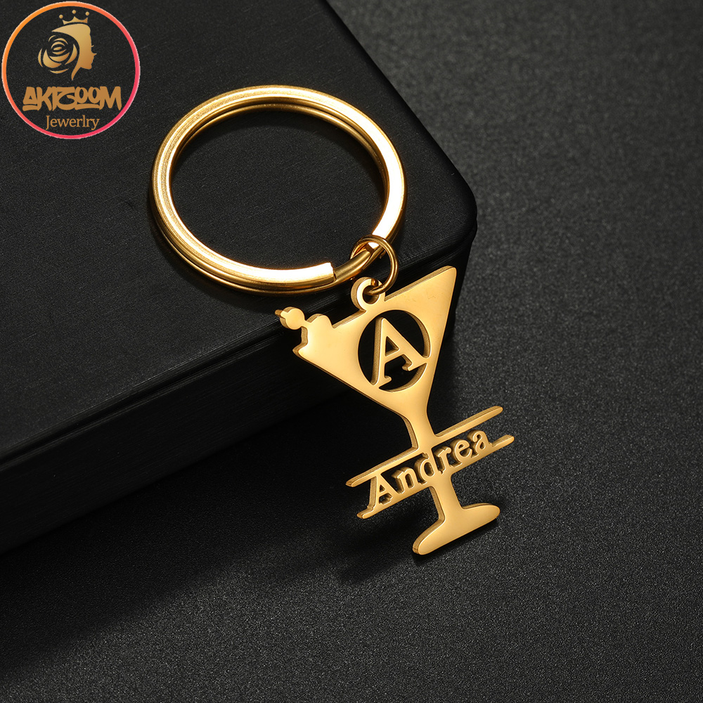 Initial Ring Custom - Akizoom Custom Name Big Letter Keychain