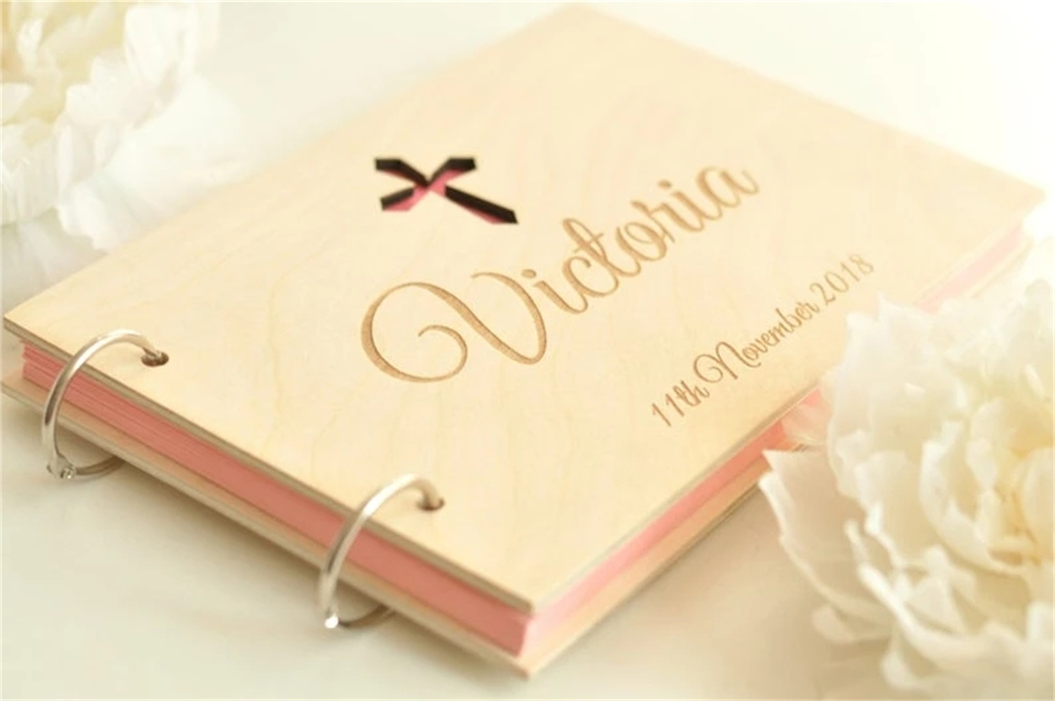 Custom Photo Book - Customize Any Text Cross Wood Baby