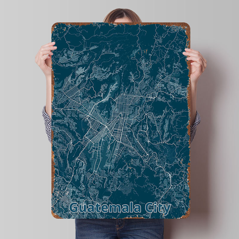 Guatemala City Map Tinplate Po - огляд і ціна Custom Map Poster