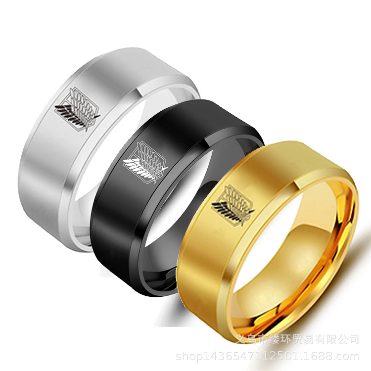 5 colors Attack on Titan Black - огляд і ціна Initial Ring Custom