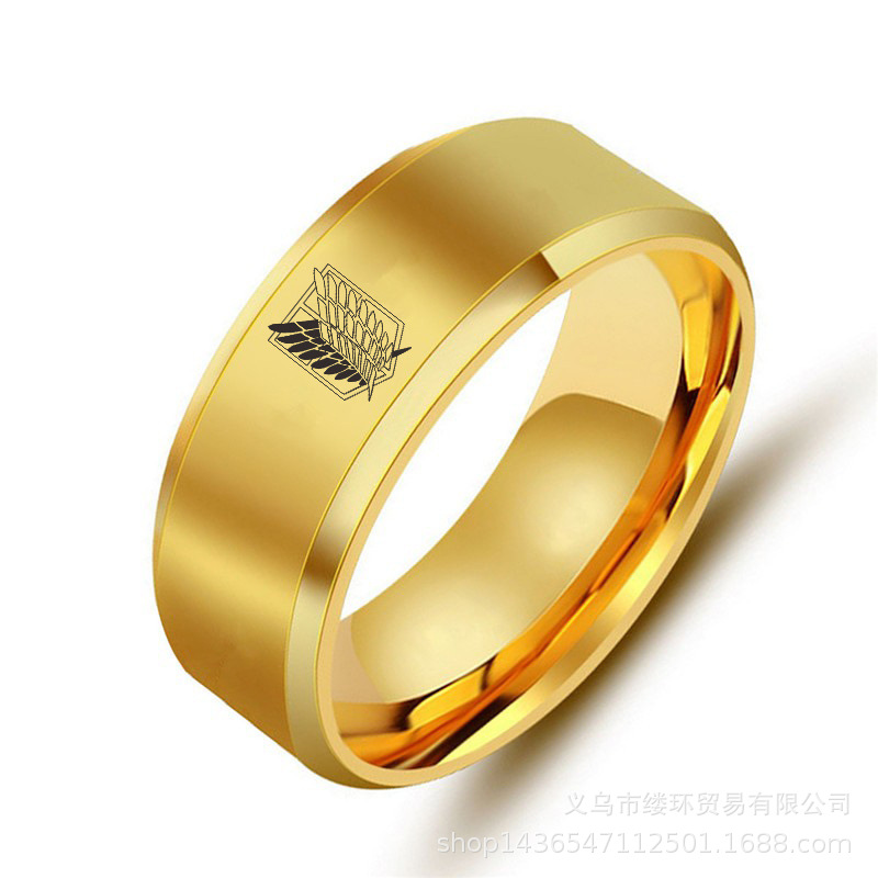 5 colors Attack on Titan Black - огляд і ціна Initial Ring Custom