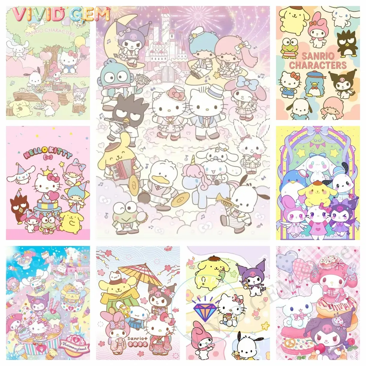 Diamond Painting Sanrio Family - огляд і ціна Photo Mosaic Print