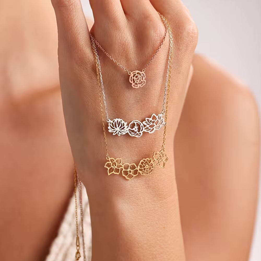 Custom Birth Flowers Necklace  - огляд і ціна Birth Flower Necklace