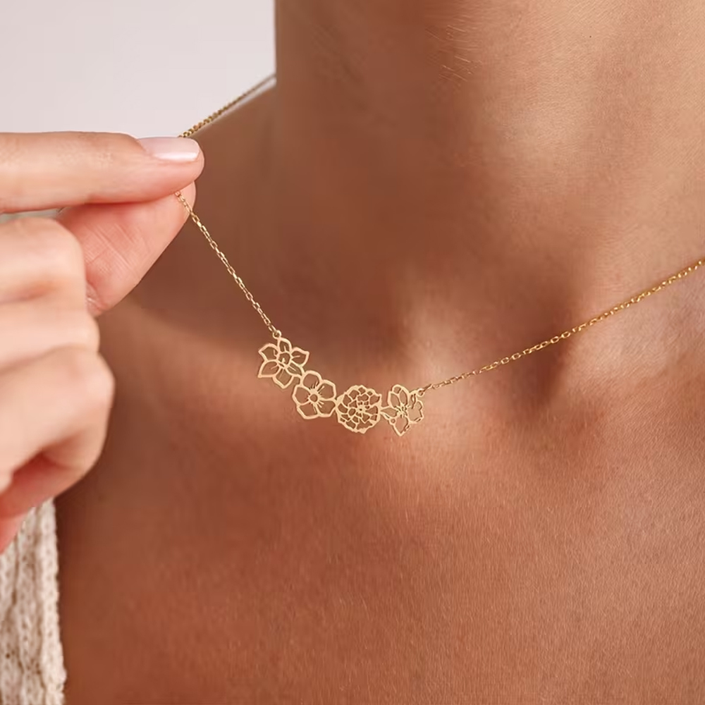 Custom Birth Flowers Necklace  - огляд і ціна Birth Flower Necklace