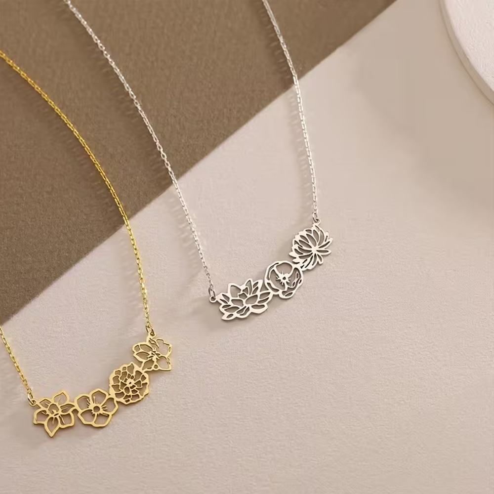 Custom Birth Flowers Necklace  - огляд і ціна Birth Flower Necklace