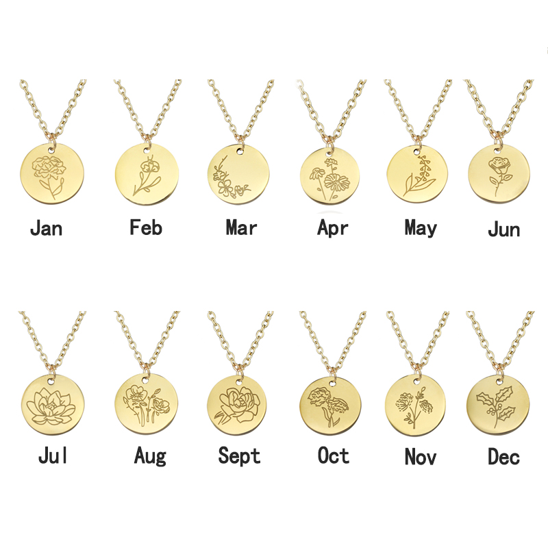 Titanium Steel December Flower - огляд і ціна Birth Flower Necklace