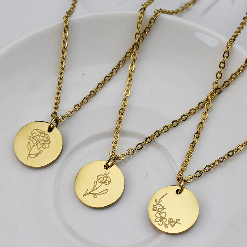 Titanium Steel December Flower - огляд і ціна Birth Flower Necklace