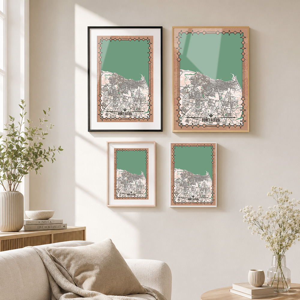 Fortaleza City Map Framed Meta - огляд і ціна Custom Map Poster