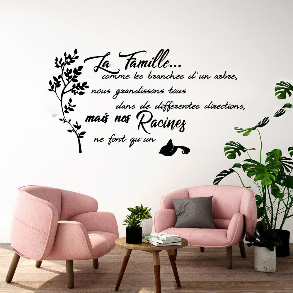 French Family Quote Tree Bird  - огляд і ціна Family Tree Print