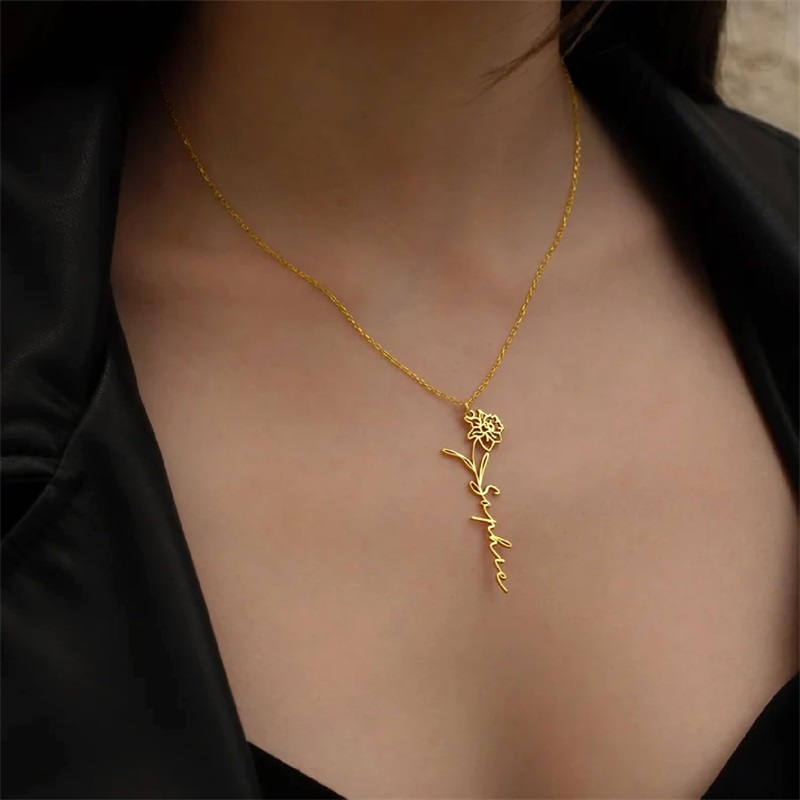 Personalized Birth Flower Name - огляд і ціна Birth Flower Necklace