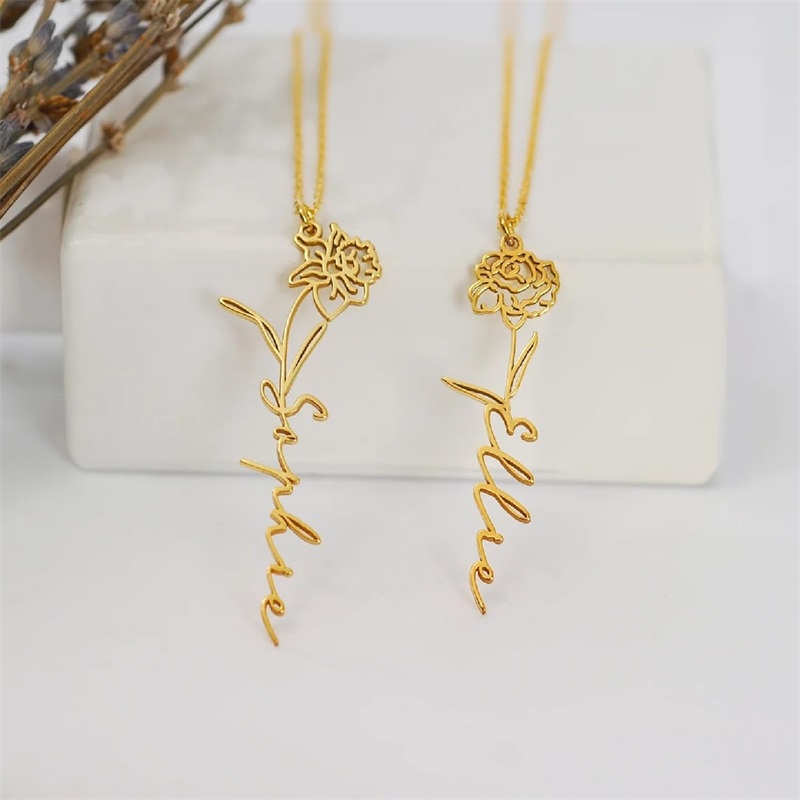 Personalized Birth Flower Name - огляд і ціна Birth Flower Necklace